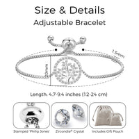 Silver Plated Tree of Life Bracelet Created with Zircondia® Crystals