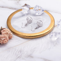 Silver Plated Tree of Life Drop Earrings Created with Crystals from Zircondia®