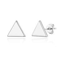 Silver Plated Triangle Stud Earrings