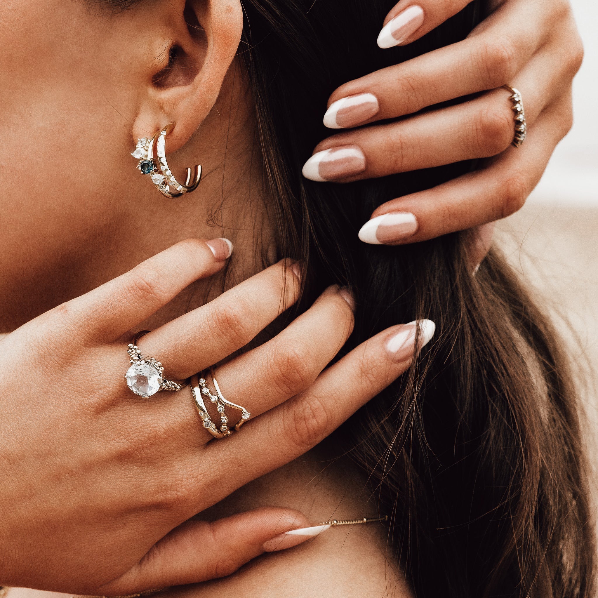 Silver Topaz Gemstone Zaria Earrings