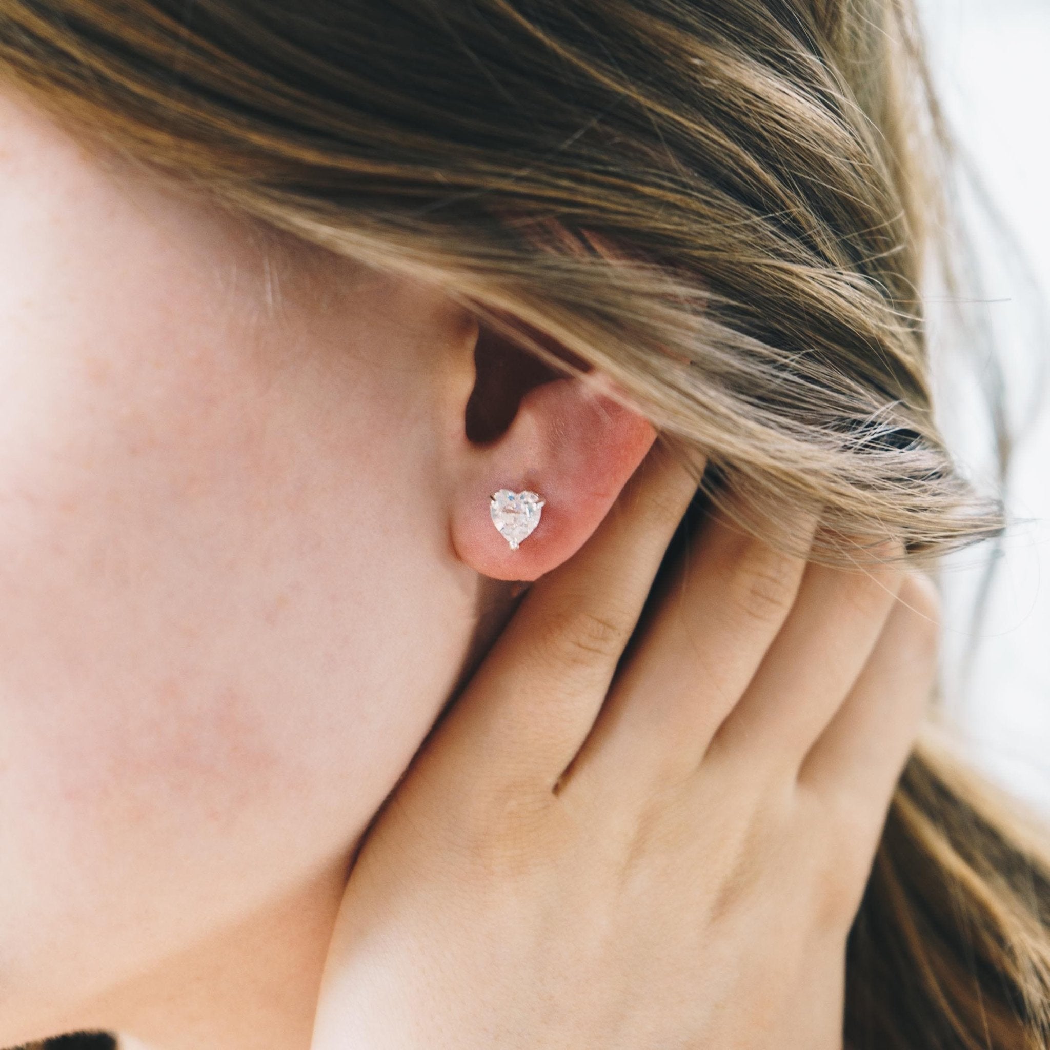 Sister Heart Earrings with Quote Card Created with Zircondia® Crystals