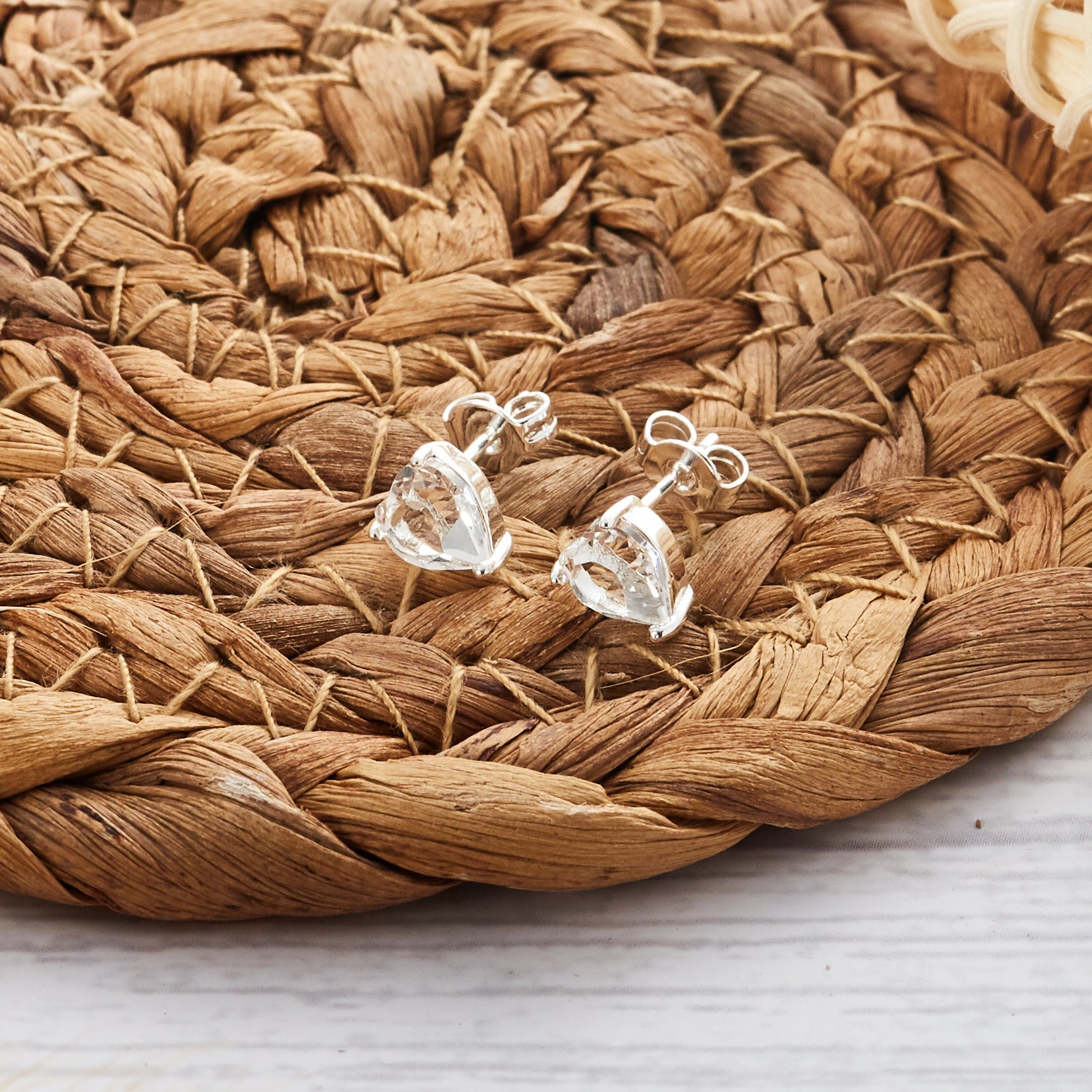 Sister Heart Earrings with Quote Card Created with Zircondia® Crystals