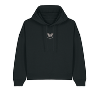 Marbled White Butterfly Cropped Hoodie - Butterfly - Unisex Relaxed Fit