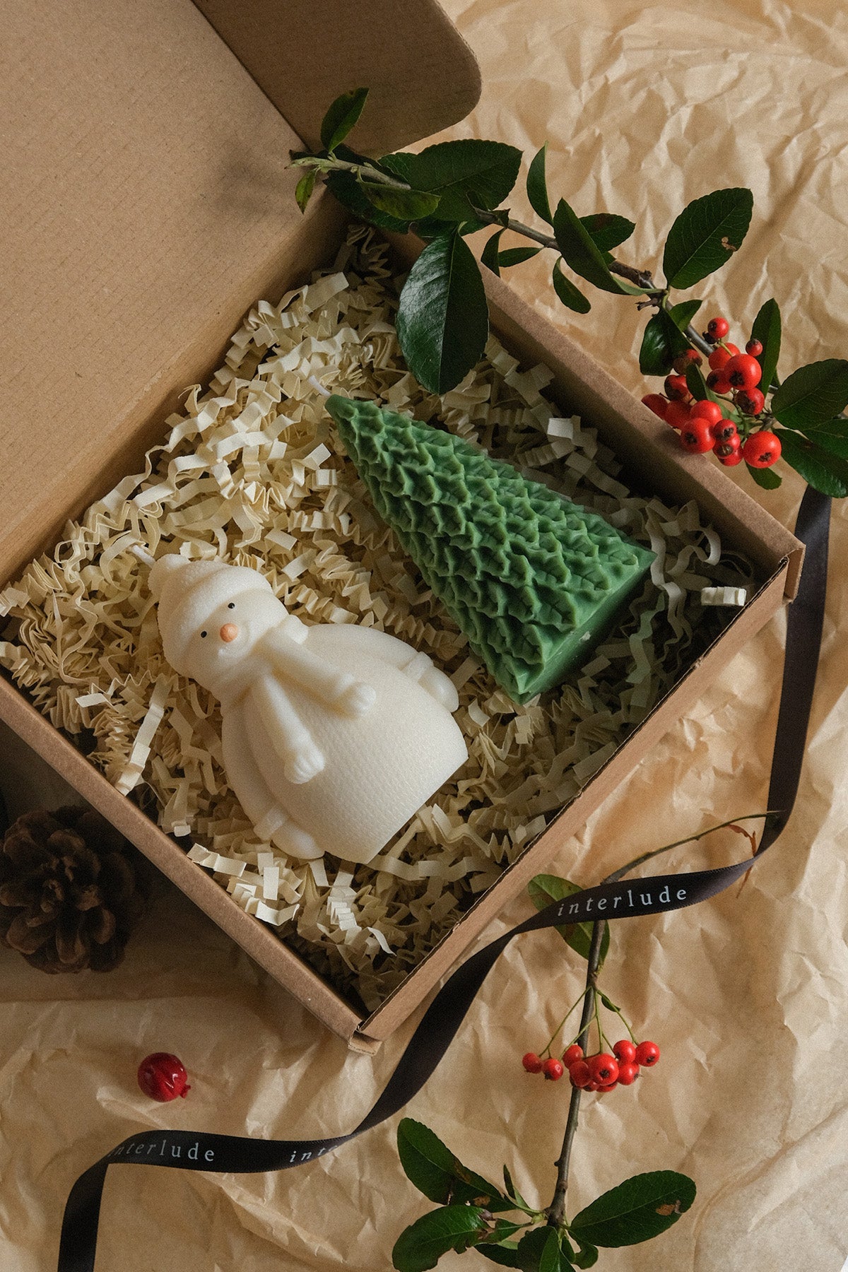 Christmas Candles Gift Set: Snowman and Christmas Tree