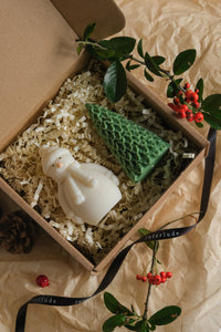 Christmas Candles Gift Set: Snowman and Christmas Tree