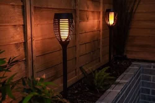 4x Flame Effect Solar Torch Stake Lights