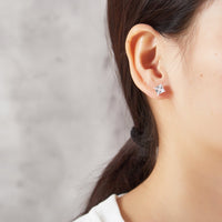 Square Earrings Created with Zircondia® Crystals