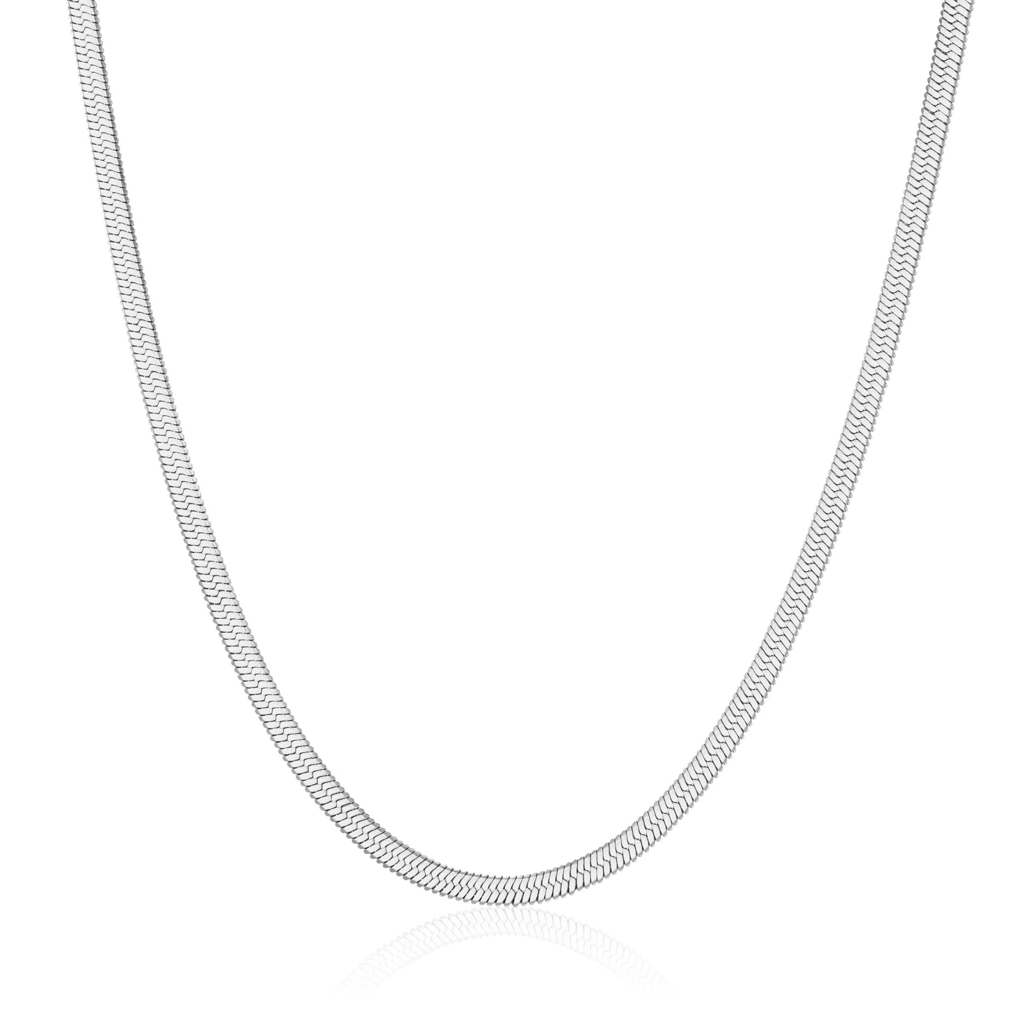Stainless Steel Herringbone Flat Snake Chain 16" 18" 20" Inch Necklace