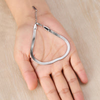 Stainless Steel Herringbone Flat Snake Chain Bracelet