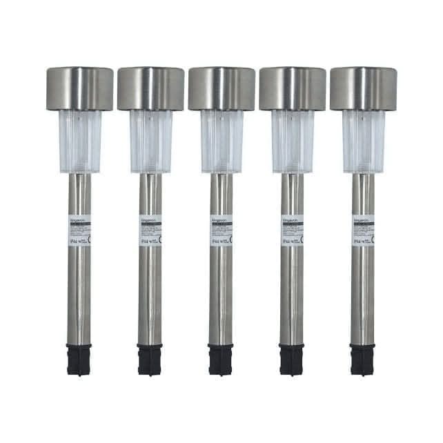 10x Stainless Steel White LED Solar powered stakelights