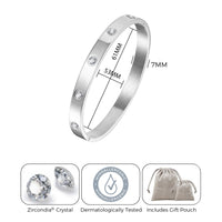 Stainless Steel Stud Bangle Created with Zircondia® Crystals (7 Inch)
