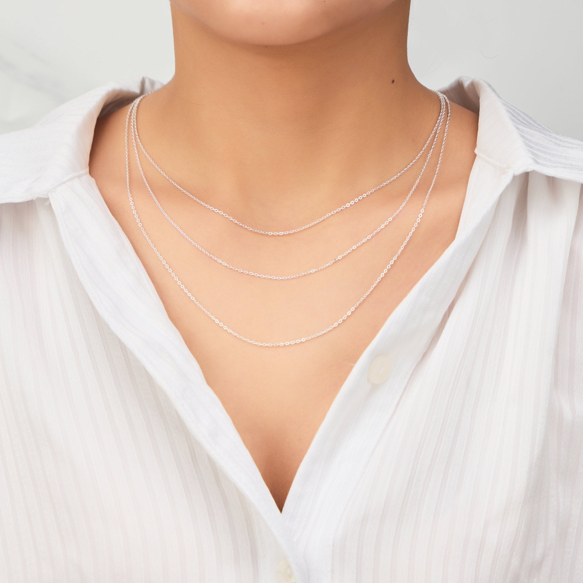 Sterling Silver 16" 18" 20" Inch 1.2mm Fine Cable Chain Necklace