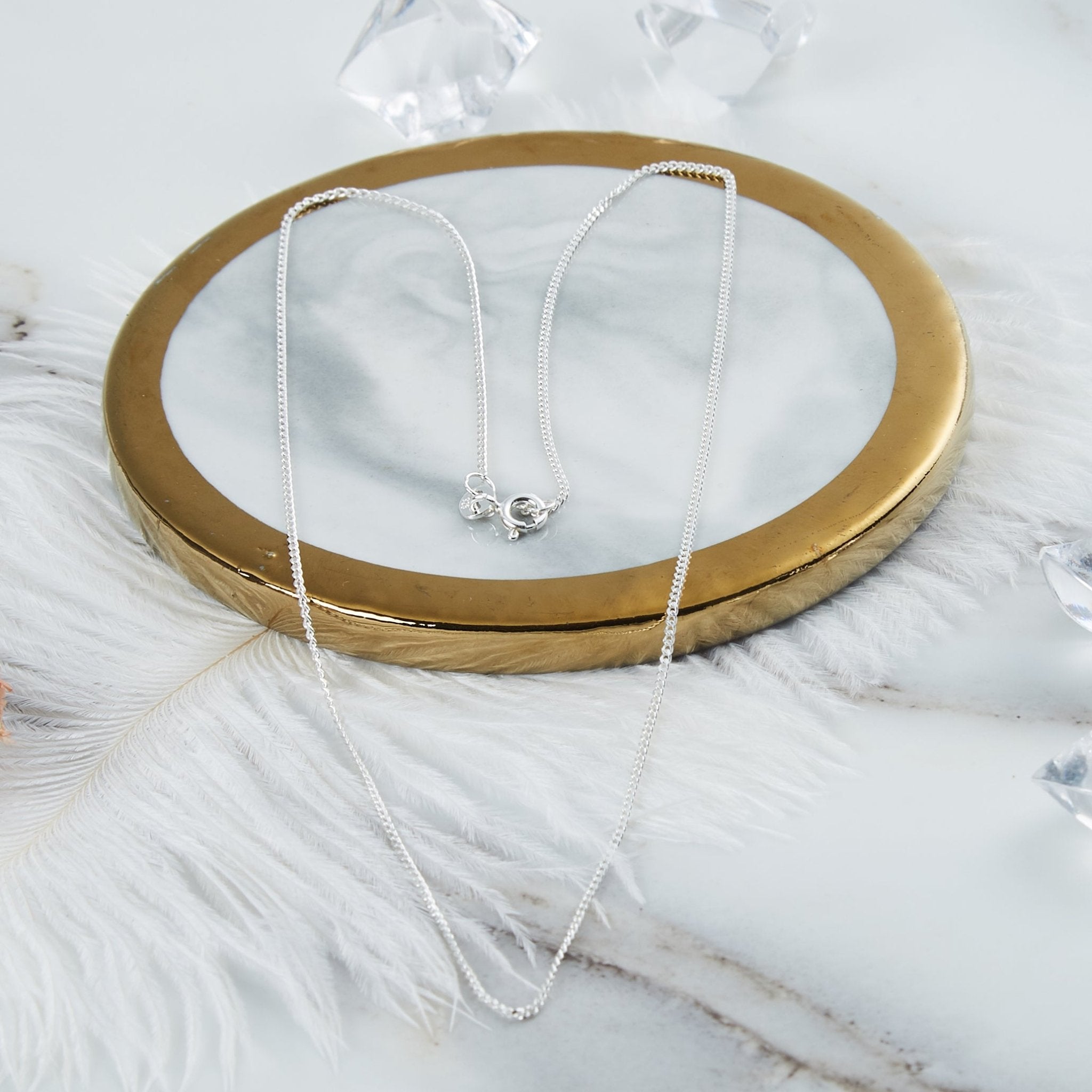 Sterling Silver 16" 18" 20" Inch 1.2mm Fine Italian Curb Chain Necklace