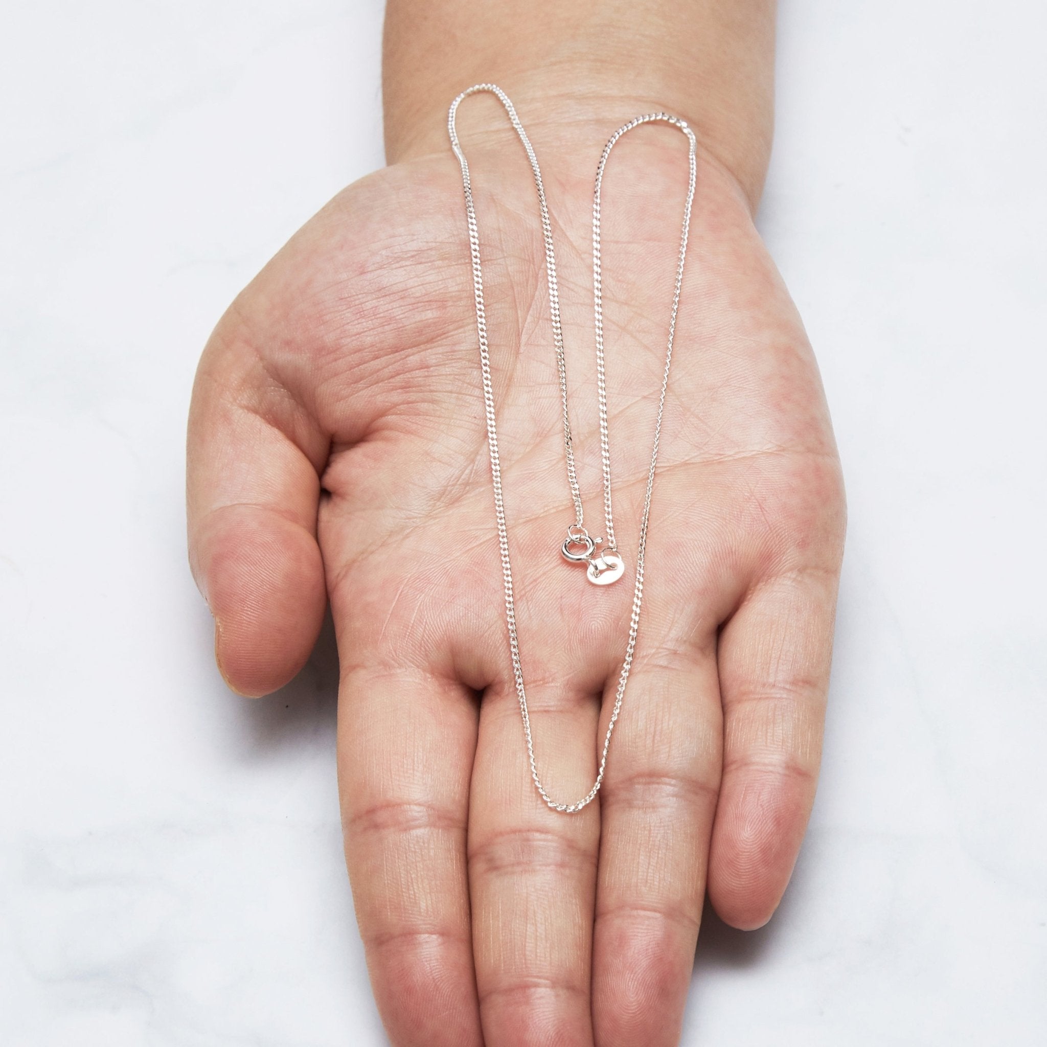 Sterling Silver 16" 18" 20" Inch 1.2mm Fine Italian Curb Chain Necklace