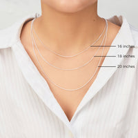 Sterling Silver 16" 18" 20" Inch 1.2mm Fine Italian Curb Chain Necklace