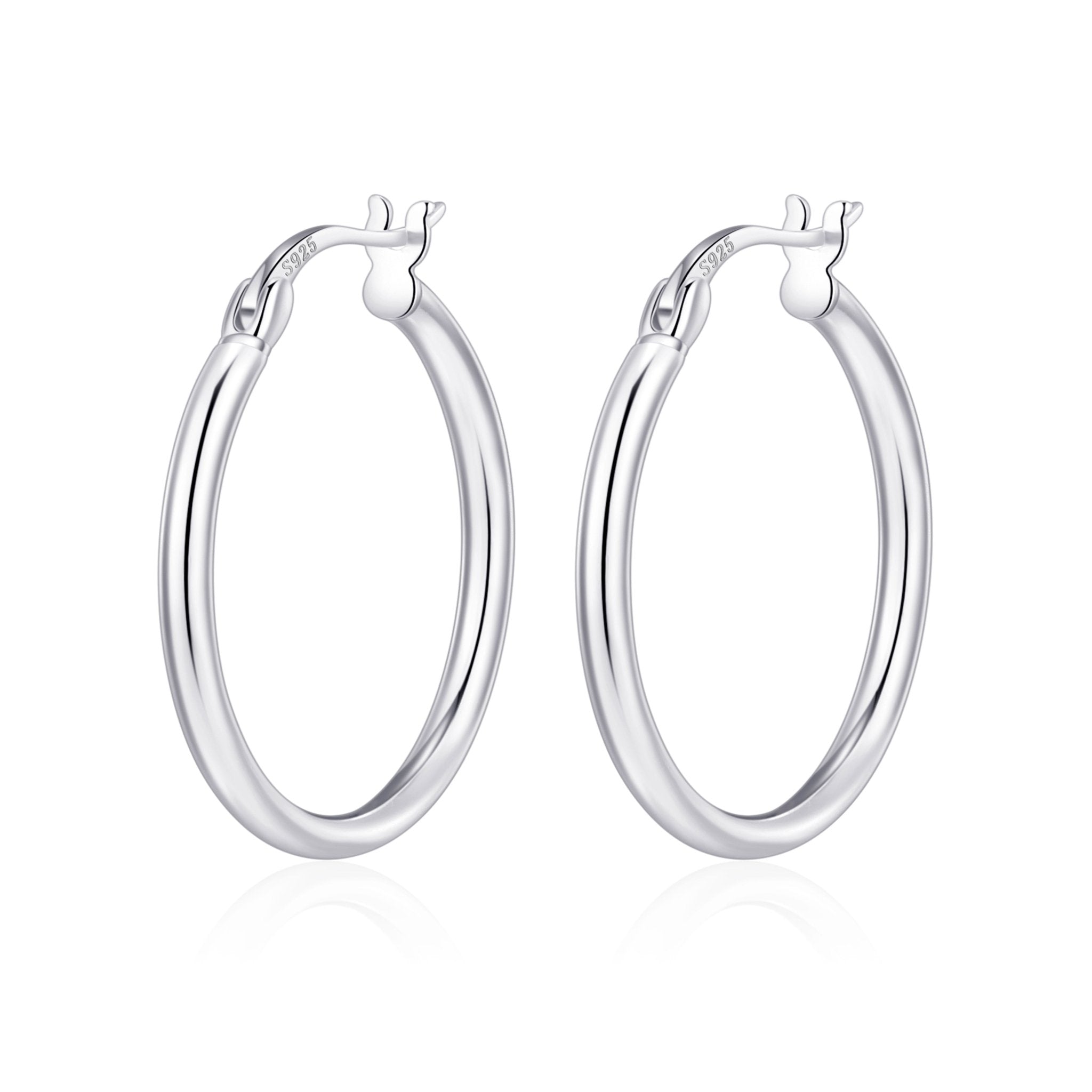 Sterling Silver 25mm Hoop Earrings
