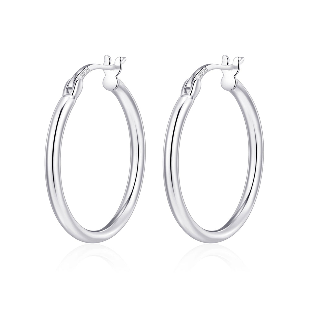 Sterling Silver 25mm Hoop Earrings
