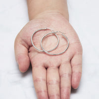 Sterling Silver 40mm Hoop Earrings