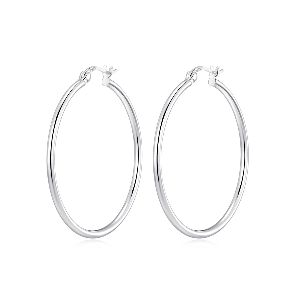 Sterling Silver 40mm Hoop Earrings