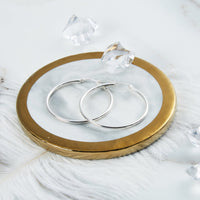 Sterling Silver 40mm Hoop Earrings