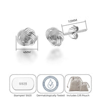 Sterling Silver 4mm Love Knot Earrings