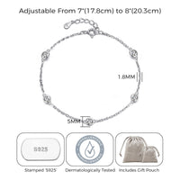 Sterling Silver 5 Stone Bracelet Created with Zircondia® Crystals