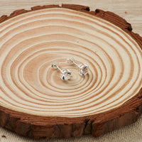 Sterling Silver April (Diamond) Birthstone Earrings Created with Zircondia® Crystals