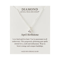 Sterling Silver April (Diamond) Birthstone Necklace Created with Zircondia® Crystals