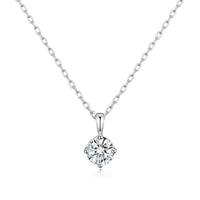 Sterling Silver April (Diamond) Birthstone Necklace Created with Zircondia® Crystals