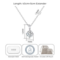 Sterling Silver April (Diamond) Birthstone Necklace Created with Zircondia® Crystals