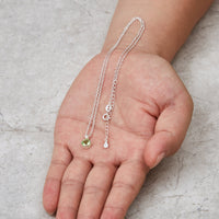 Sterling Silver August (Peridot) Birthstone Necklace Created with Zircondia® Crystals