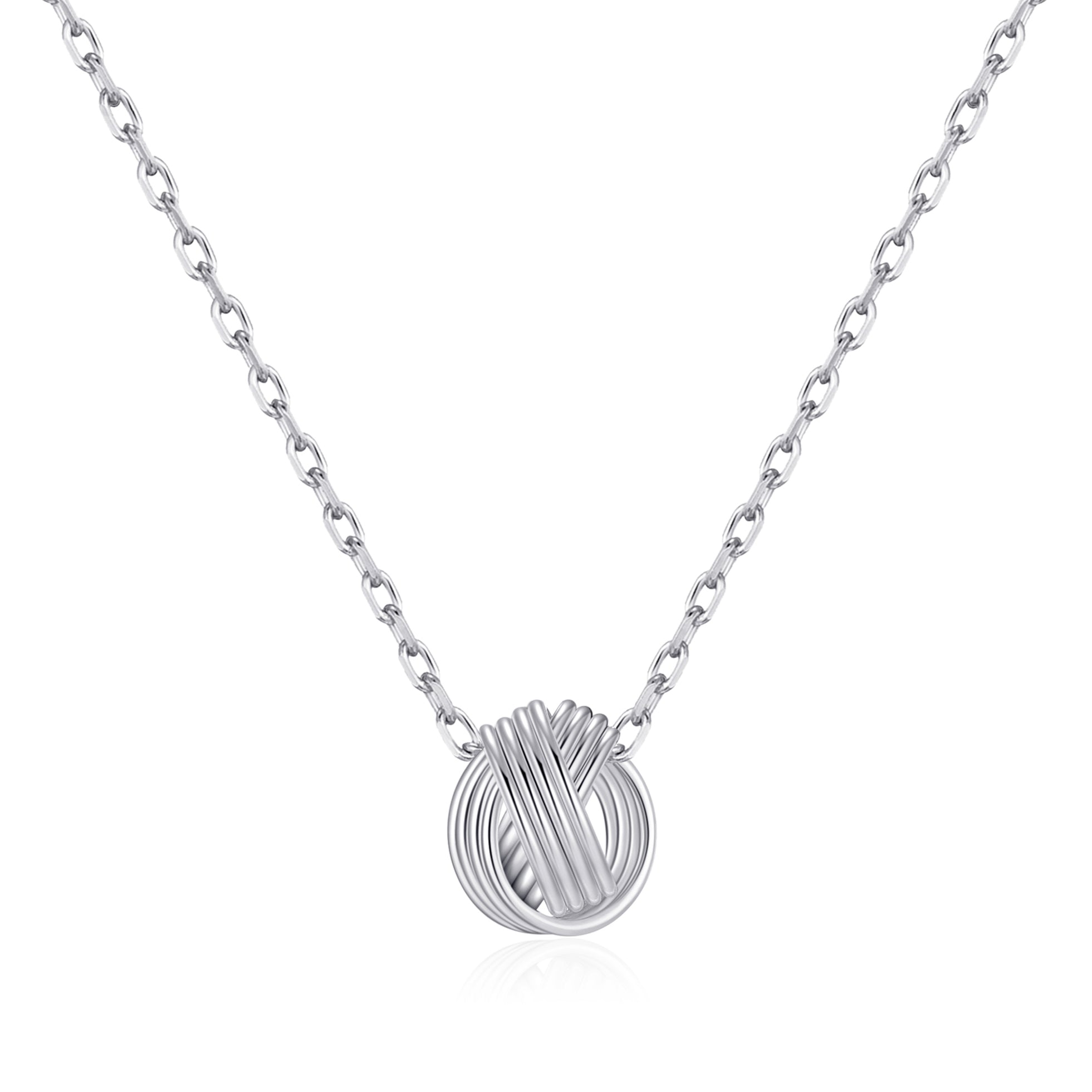 Sterling Silver Friendship Quote Knot Necklace