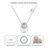 Sterling Silver Auntie Quote Knot Necklace