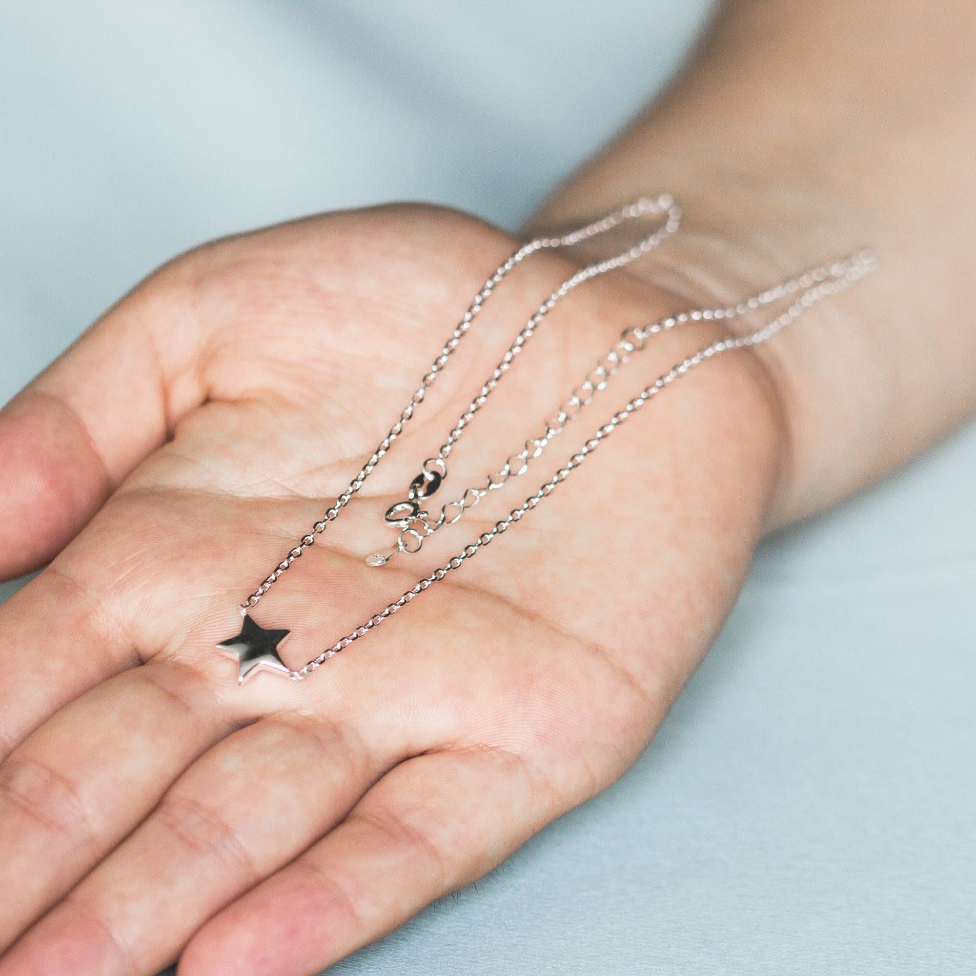 Sterling Silver Sister Quote Star Necklace