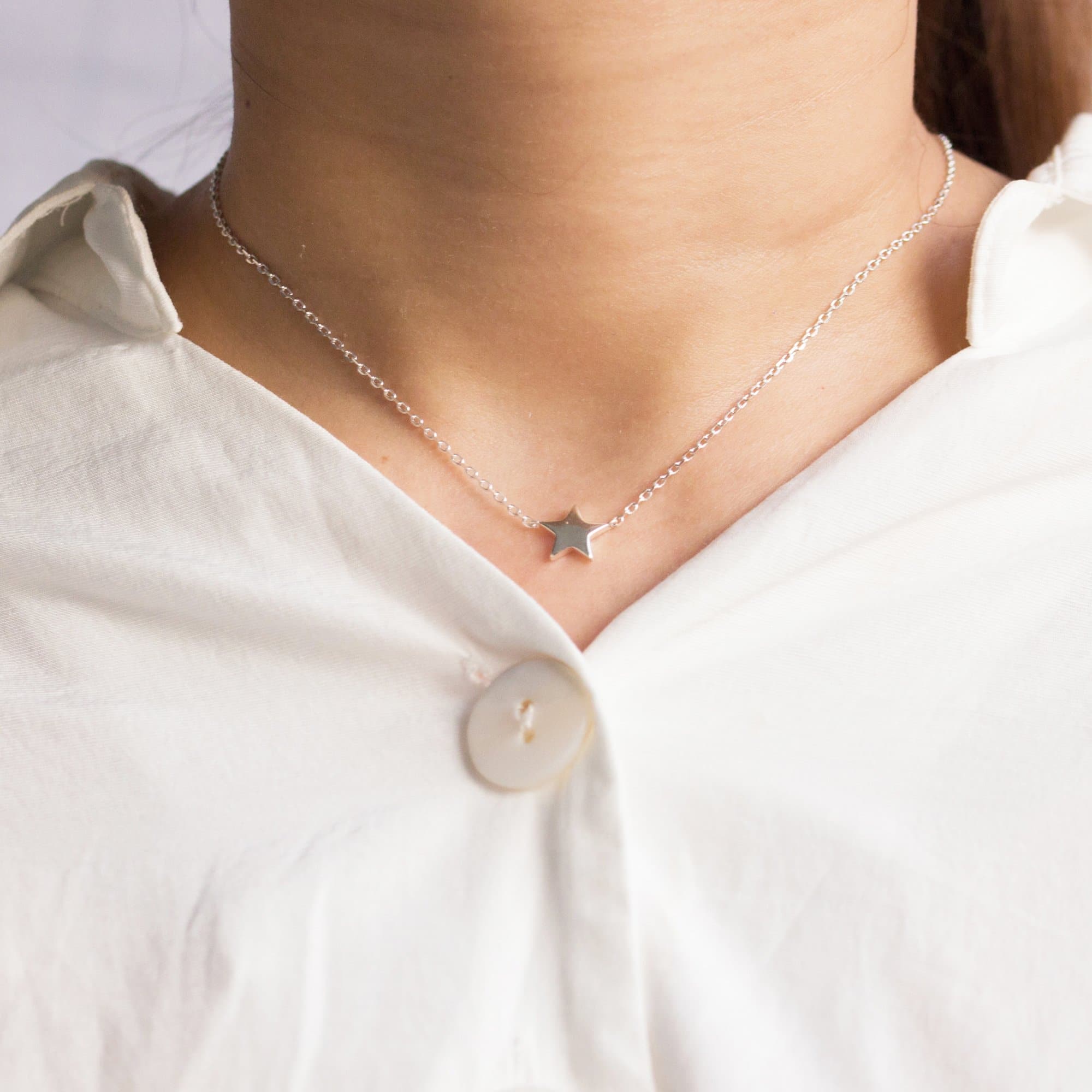 Sterling Silver Grandma Quote Star Necklace