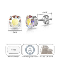 Sterling Silver Aurora Borealis Earrings Created with Zircondia® Crystals
