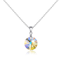Sterling Silver Aurora Borealis Necklace Created with Zircondia® Crystals