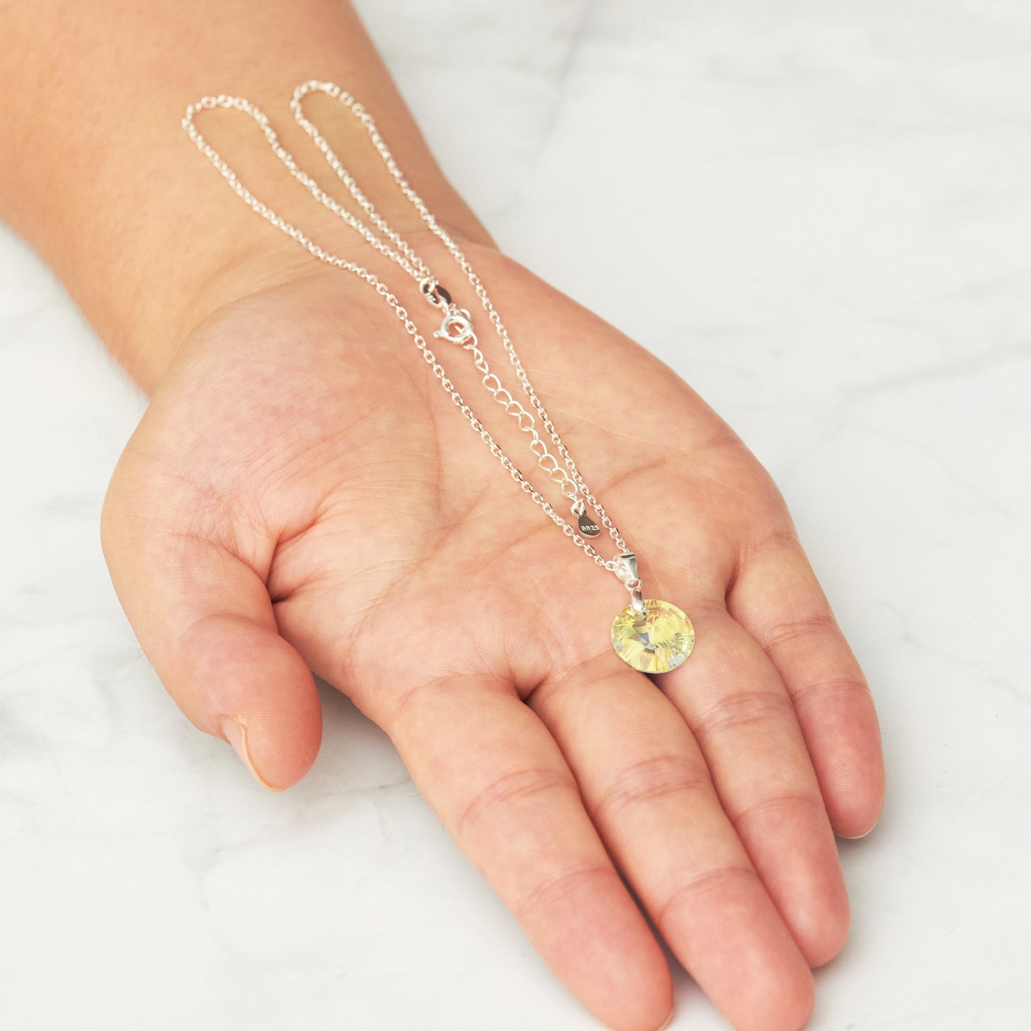 Sterling Silver Aurora Borealis Necklace Created with Zircondia® Crystals