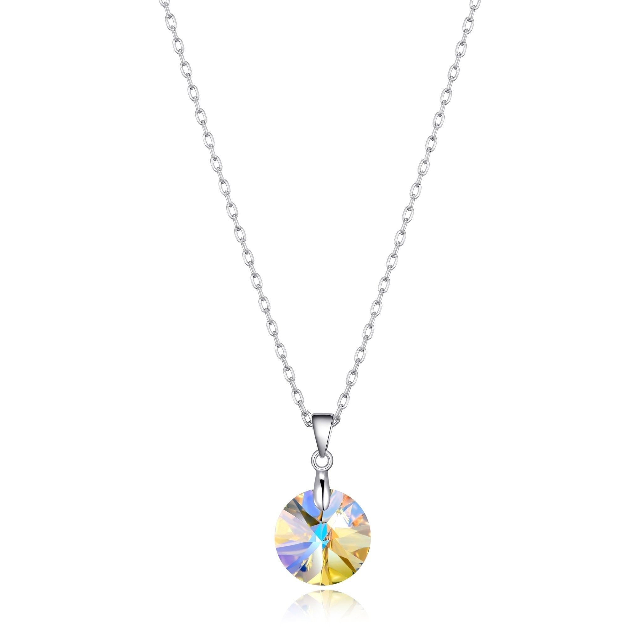Sterling Silver Aurora Borealis Necklace Created with Zircondia® Crystals