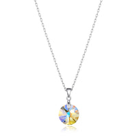 Sterling Silver Aurora Borealis Necklace Created with Zircondia® Crystals