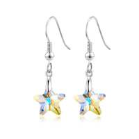 Sterling Silver Aurora Borealis Star Earrings Created with Zircondia® Crystals