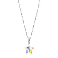 Sterling Silver Aurora Borealis Star Necklace Created with Zircondia® Crystals
