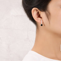 Sterling Silver Black Onyx Gemstone Drop Earrings with Quote Card