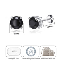 Sterling Silver Black Onyx Gemstone Earrings with Quote Card