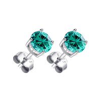 Sterling Silver Blue Earrings Created with Zircondia® Crystals