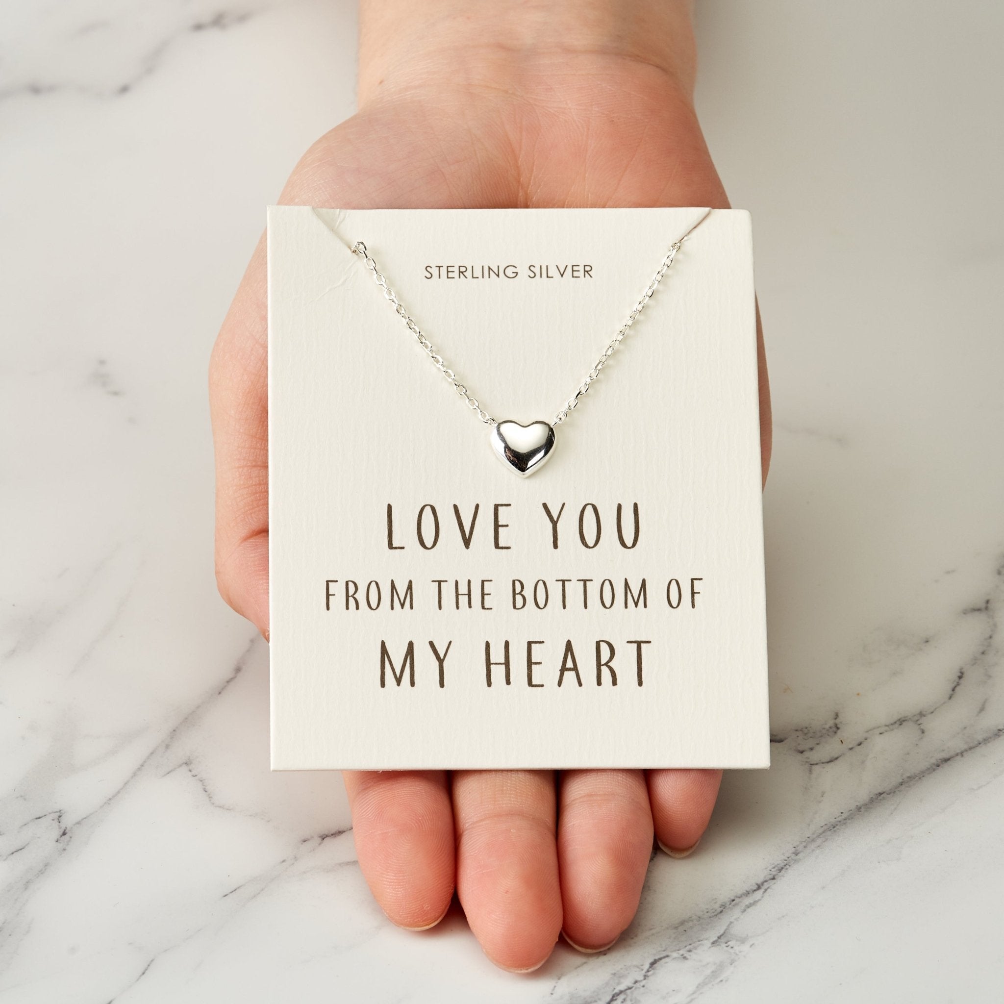 Sterling Silver Bottom of my Heart Necklace