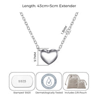 Sterling Silver Bottom of my Heart Necklace