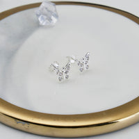 Sterling Silver Butterfly Earrings Created with Zircondia® Crystals