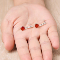 Sterling Silver Carnelian Gemstone Drop Earrings