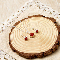 Sterling Silver Carnelian Gemstone Set with Quote Card